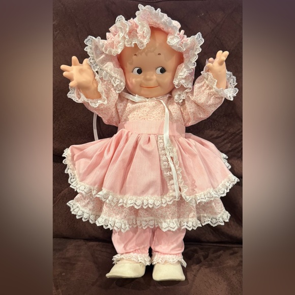 Kewpie Other - Vintage Kewpie Doll in Pink Lace Dress - Collectable Item